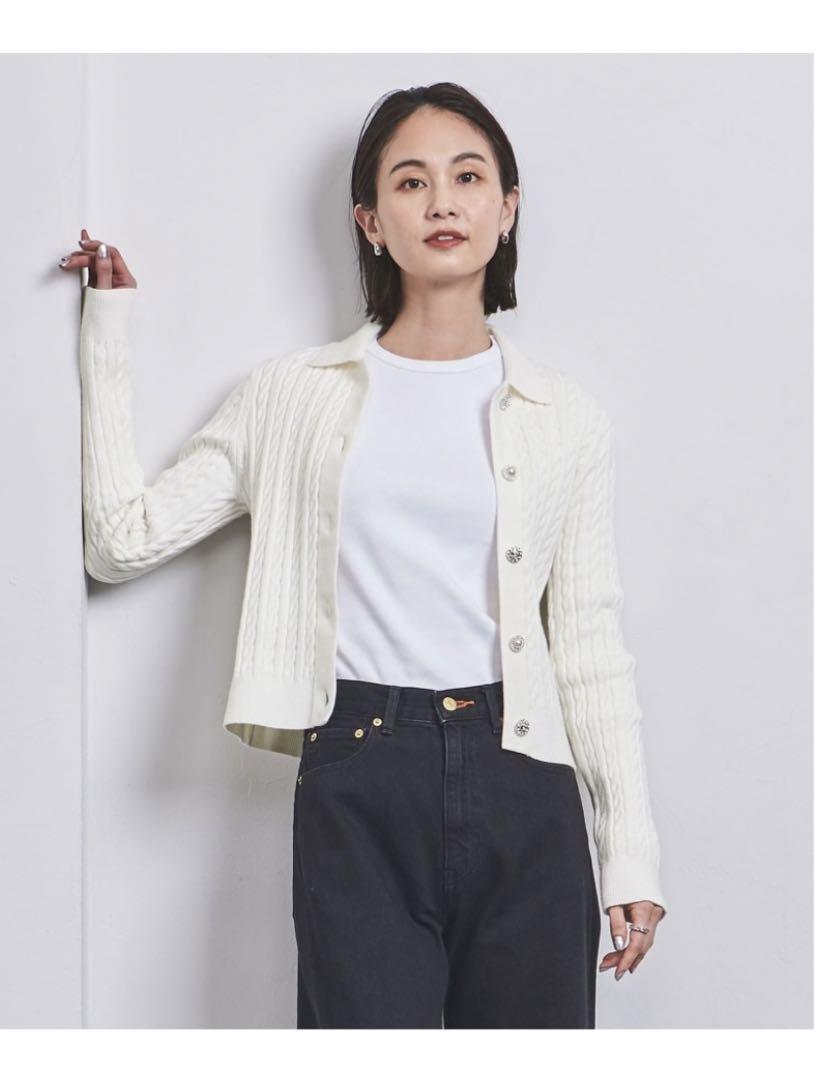 2023AW UNITED ARROWS ビジューボタンコンパクトカーディガン 2023AW UNITED ARROWS ビジューボタンコンパクトカーディガン