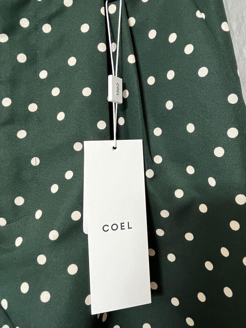 \"新品\" COEL コエル　ドット　テーパードパンツ　グリーン　36