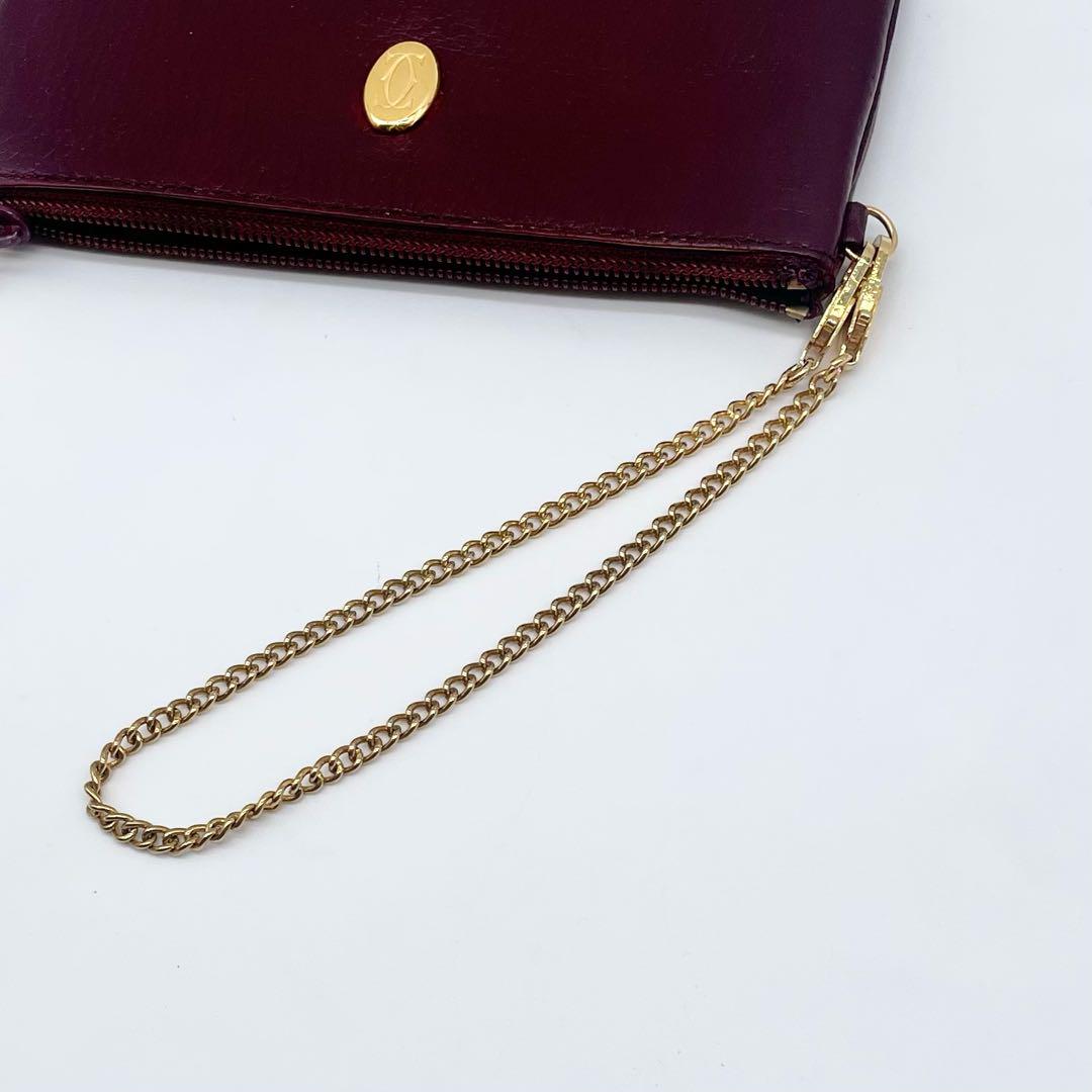 美品‼︎◆Cartier◆マスト コインケース ポーチ ゴールド金具 カルティエ 美品】Cartier レザー マルチケース マストライン ゴールド金具