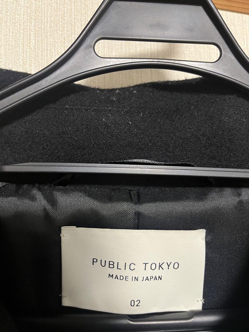 PUBLIC TOKYO メルトンオーバーサイズステンカラーコート サイズ2 黒