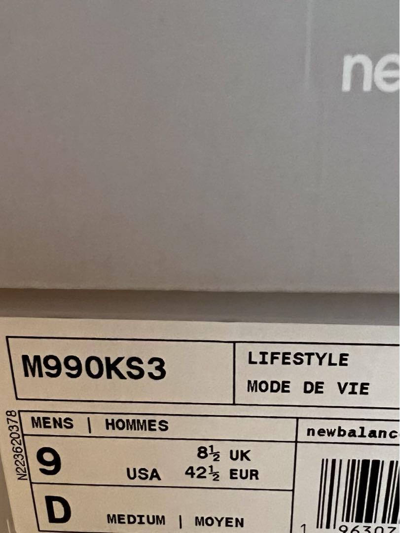 Kith × New Balance 990V3 KS3 US9(27cm)