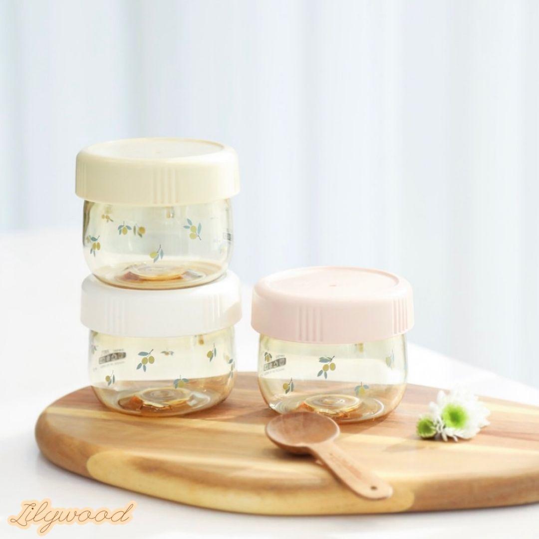 新品 grosmimi フードジャー 韓国発 オリーブ柄 150ml 3個セット