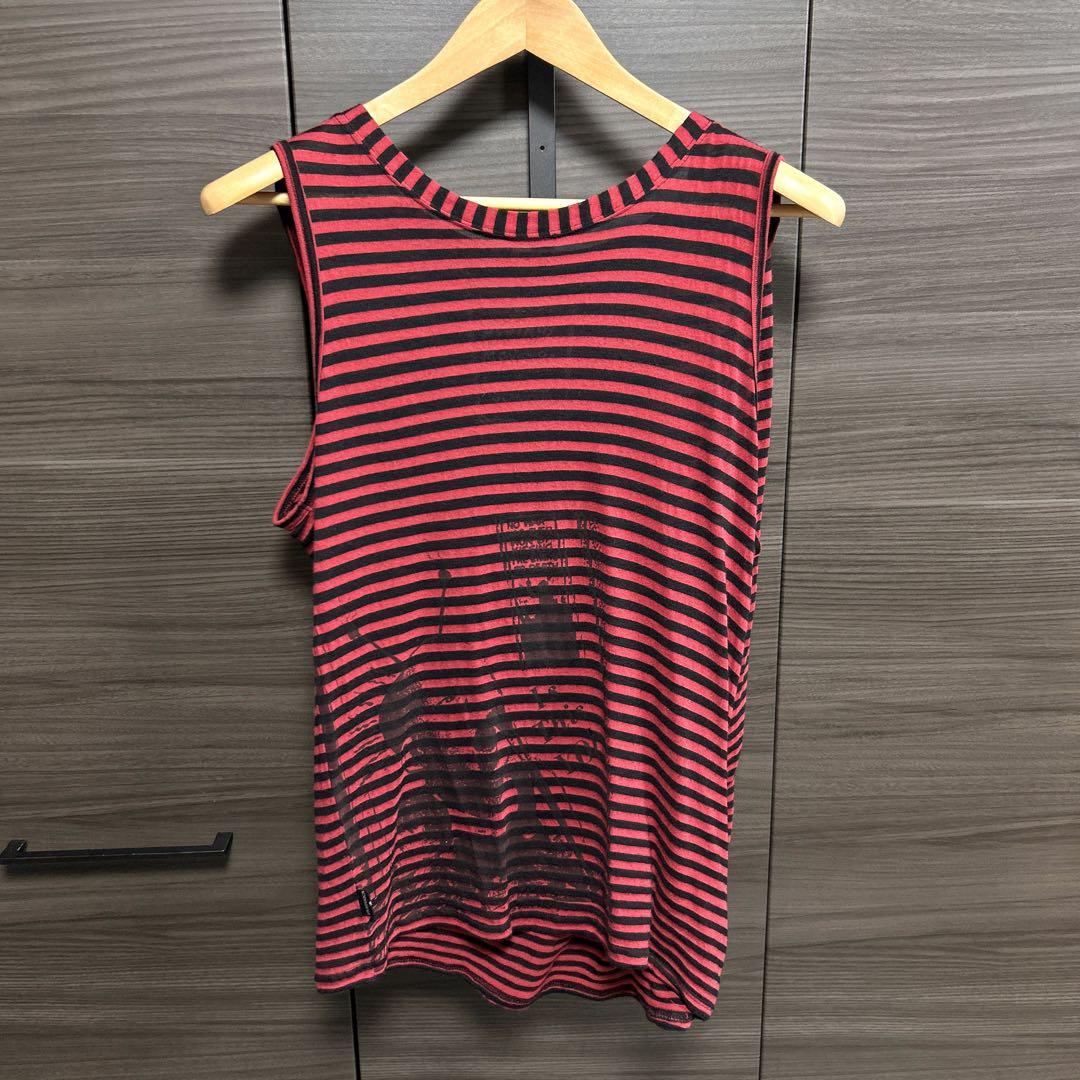 ヒステリックス ノースリーブTシャツ デストロイ・オール・モンスターズ ボーダー