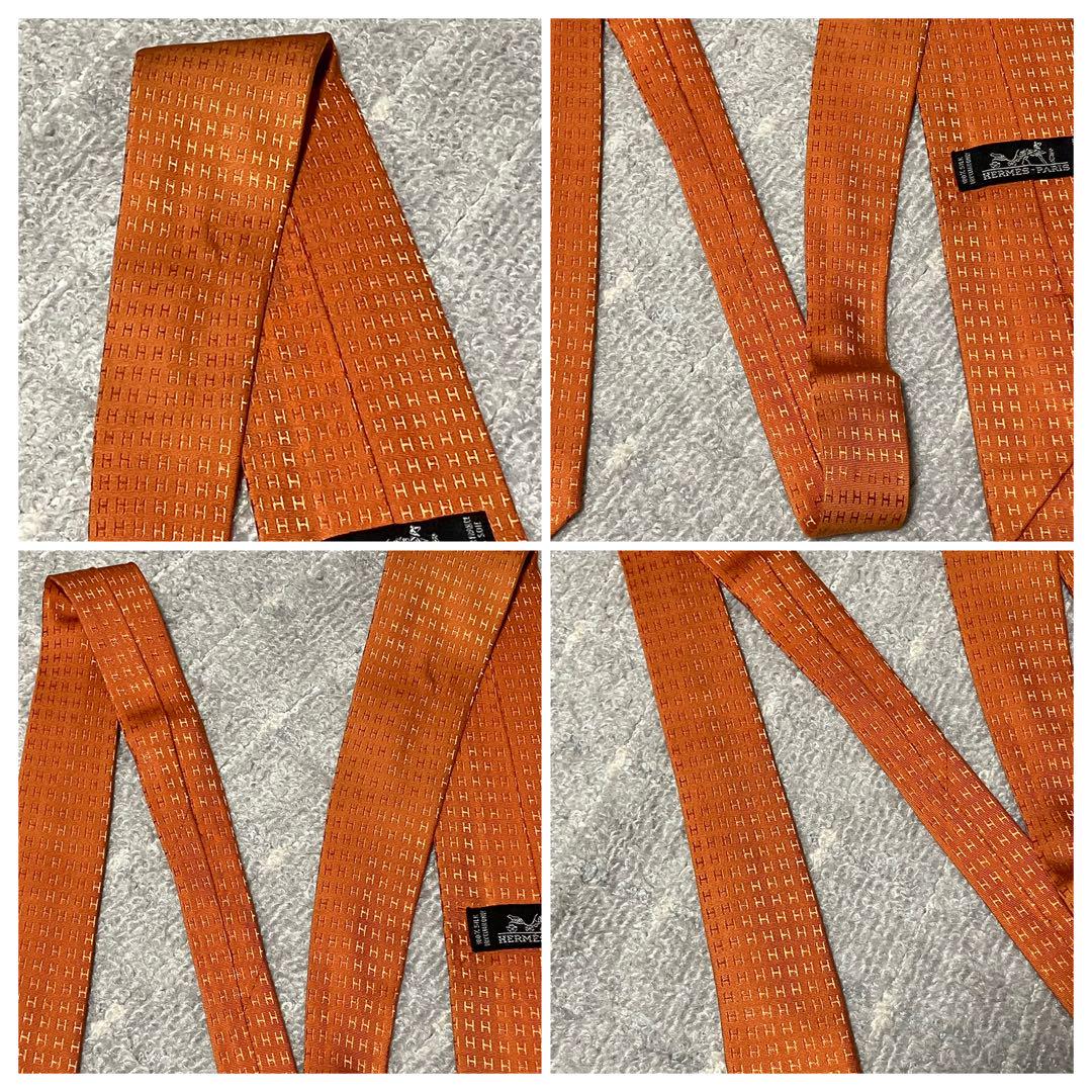 専用☆☆☆☆エルメス［ファソネ］ネクタイ　光沢　H柄H織　光沢感