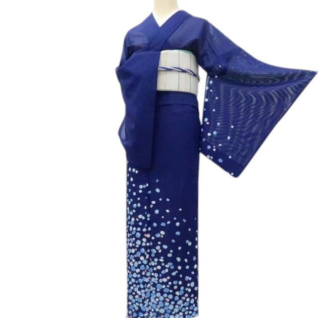 ディズニープリンセスのベビーグッズも大集合 Y3197◇美品 手縫い仕立て 誂えポリエステル 絽 洗える夏着物 着物・浴衣