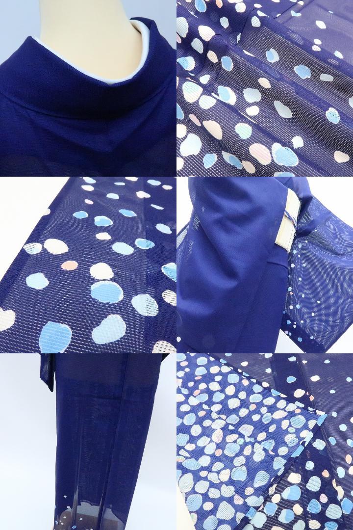 Y3197◇美品 洗える夏着物 絽 誂えポリエステル 手縫い仕立て
