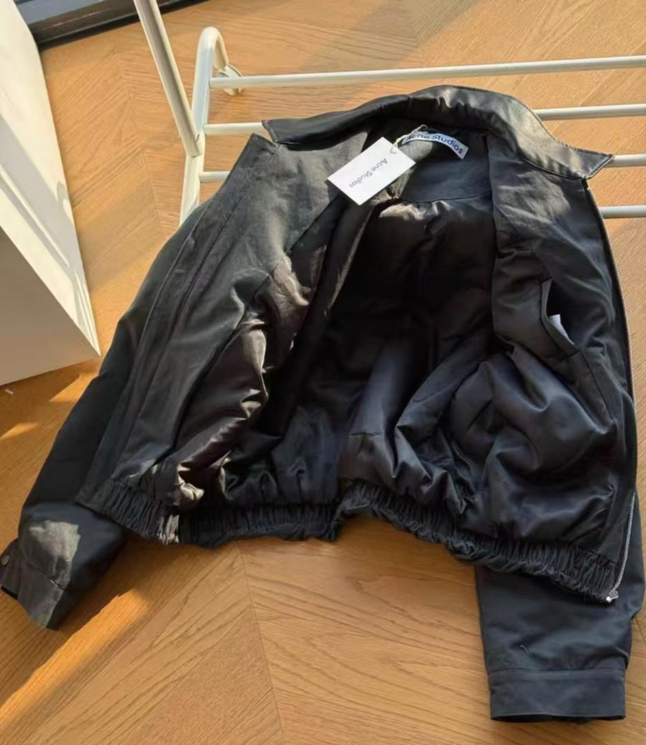 Acne Studios レザー襟コットンジャケット Acne Studios レザー襟コットンジャケット