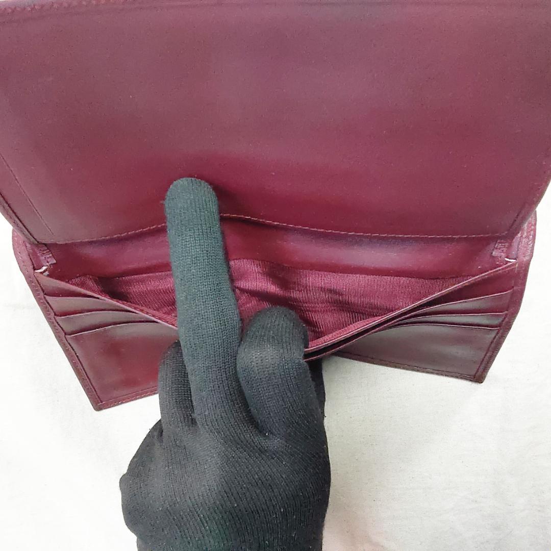 Cartier カルティエ がま口 長財布 マストライン ワインレッド 定番