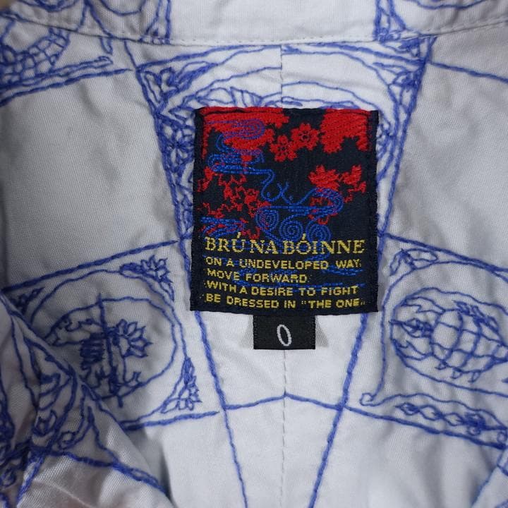 【良品】ブルーナボイン　星座柄刺繍半袖シャツ　BRU NA BOINNE