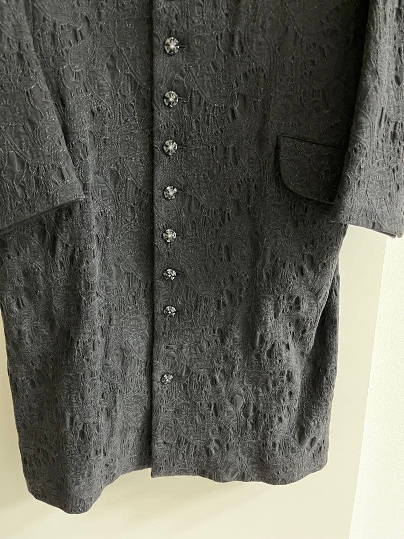 2015ss yohji yamamotoビジュー装飾ボタン ジャガード コート Yohji Yamamoto POUR HOMME - 2015ss yohji yamamotoビジュー装飾