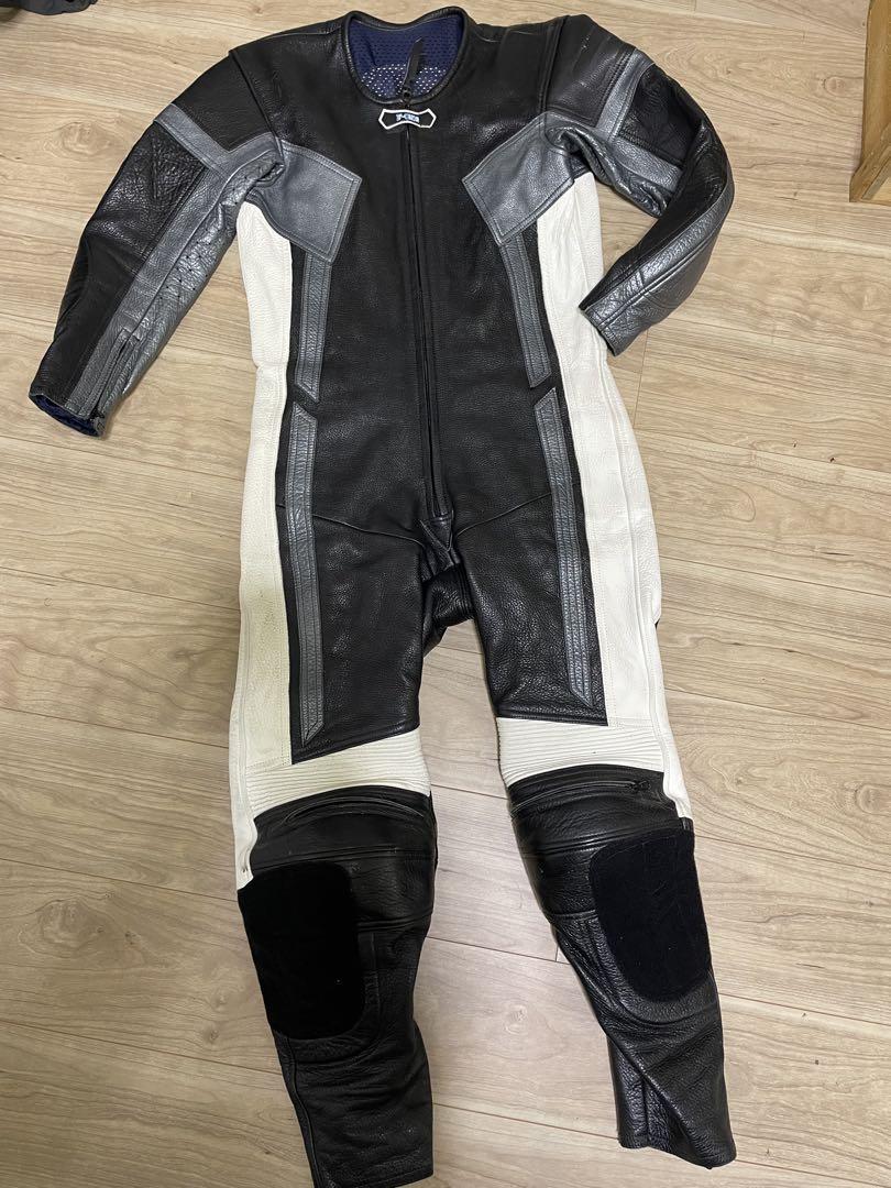 Ｌ　エフワン　F-ONE　黒　レザー　ツナギ　レザースーツ　レーシングスーツ