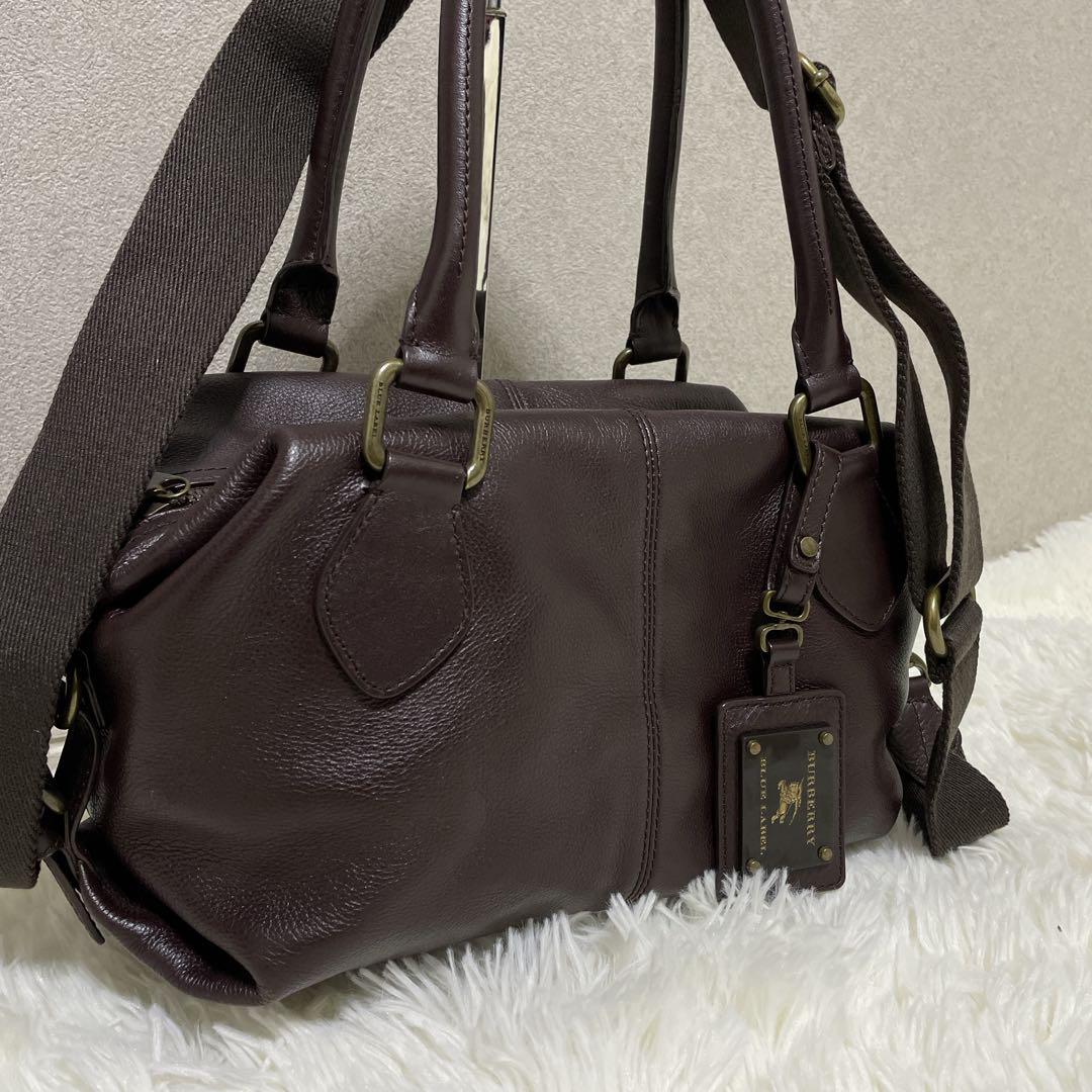 houさま専用2way】バーバリーブルーレーベル レザー ショルダーバッグ 濃茶