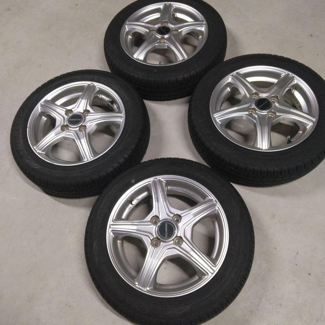 軽自動車サイズ・バルミナ14インチ 5スポークアルミ タイヤ付き中古