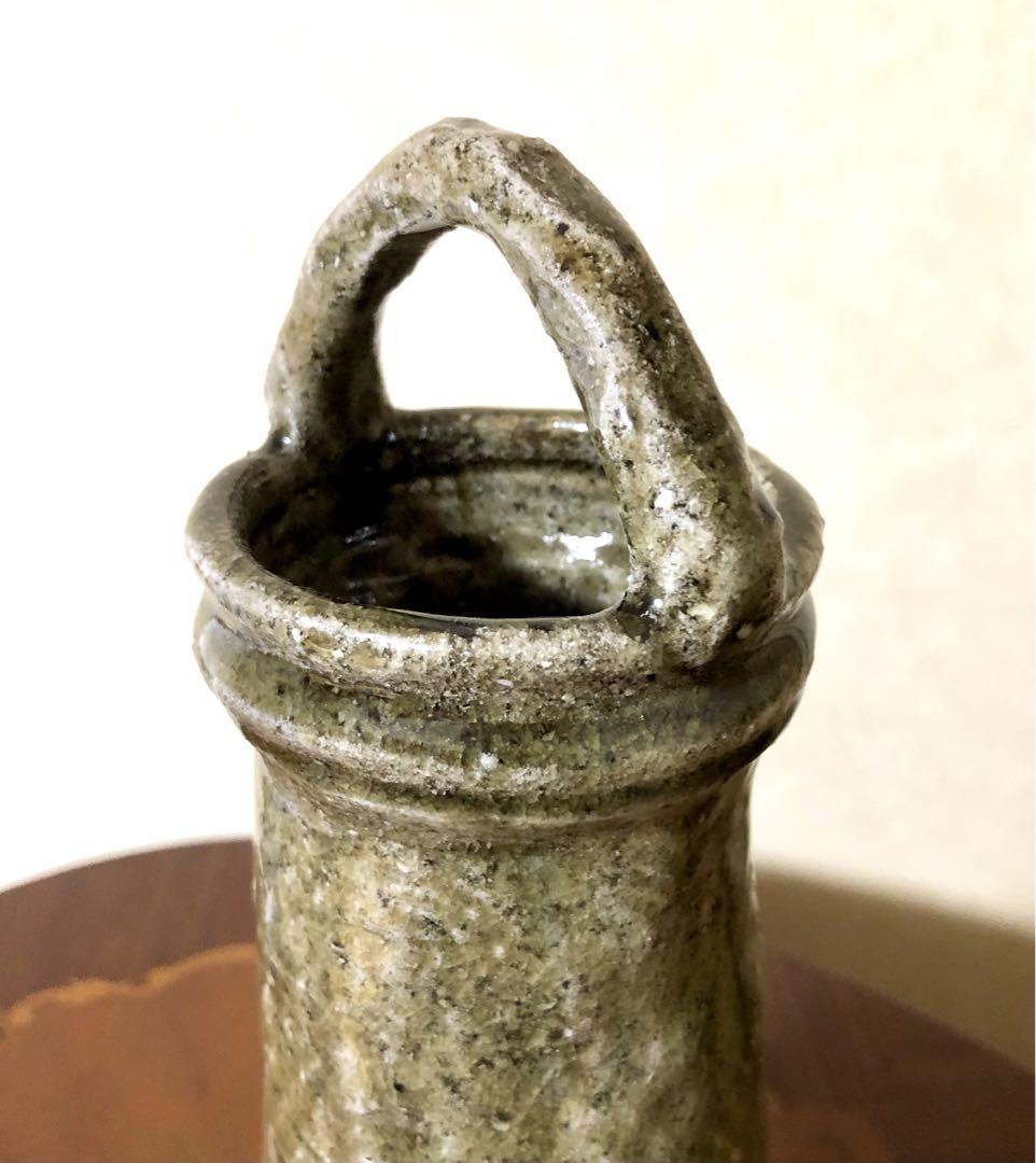 【美品】 唐津焼　手付花生（花瓶）　藤ノ木土平造