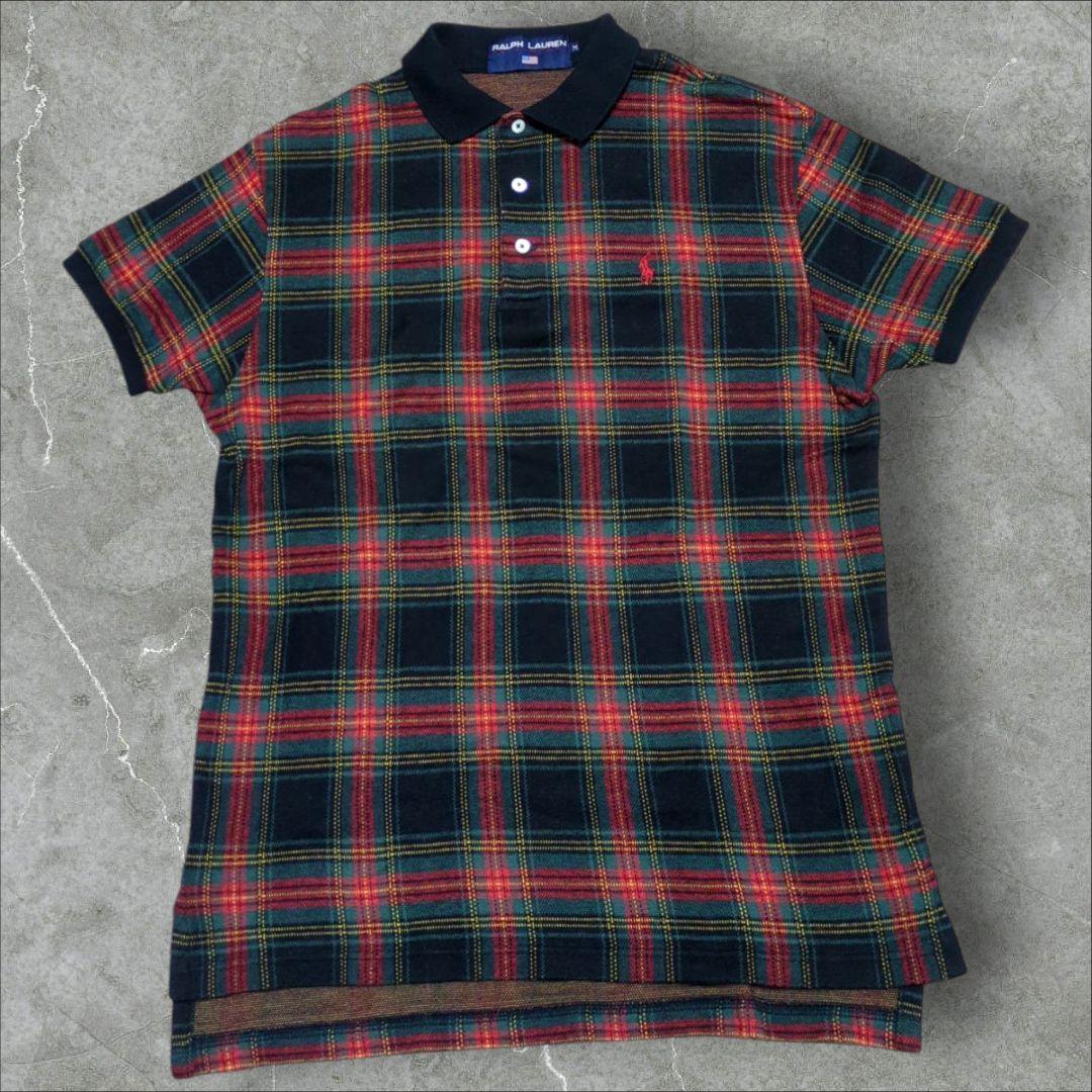 全国送料無料・イイ店 ポロスポーツ Ralph Mサイズ ポロシャツ チェック柄 Lauren トップス