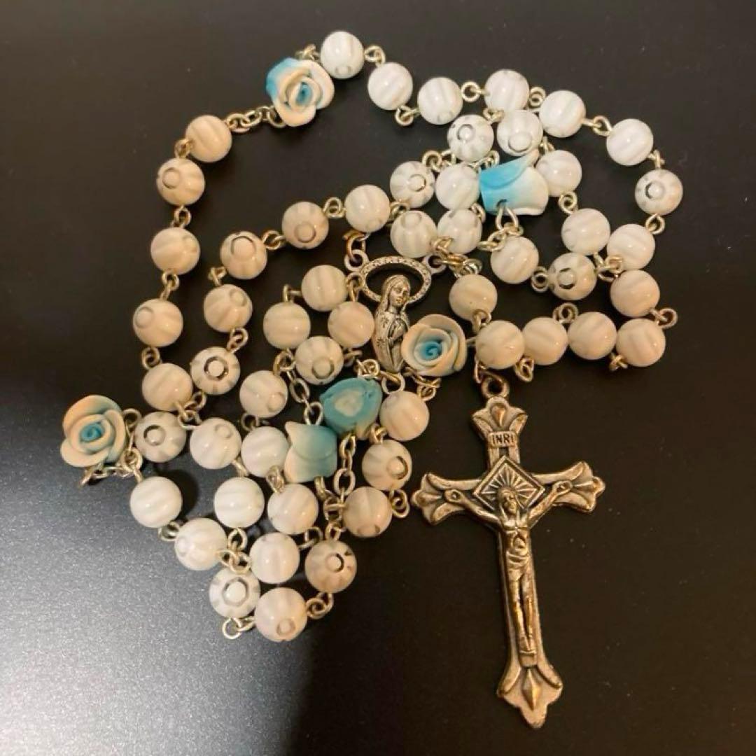 ドンボスコ社　ロザリオネックレス　クリスチャン　数珠　マリア様