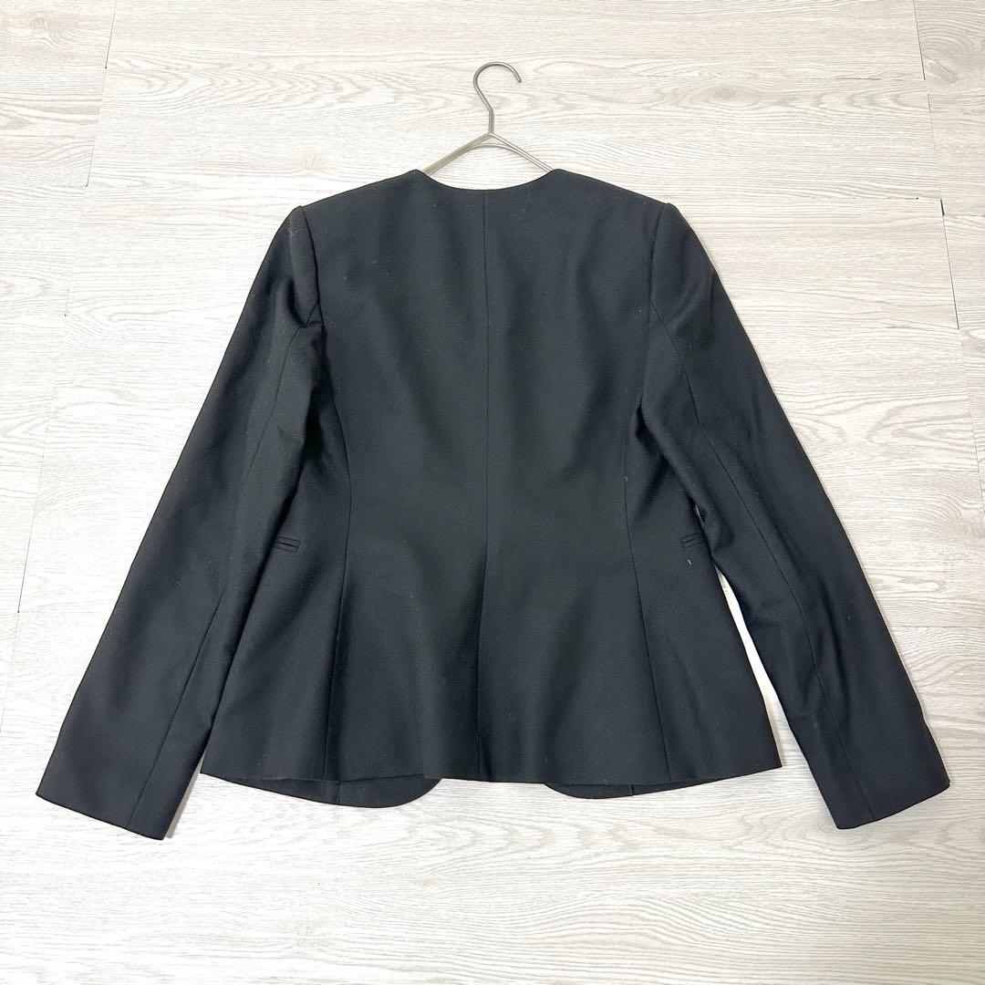 極美品 XL】セオリー SAXONY ノーカラージャケット 大きいサイズ 黒