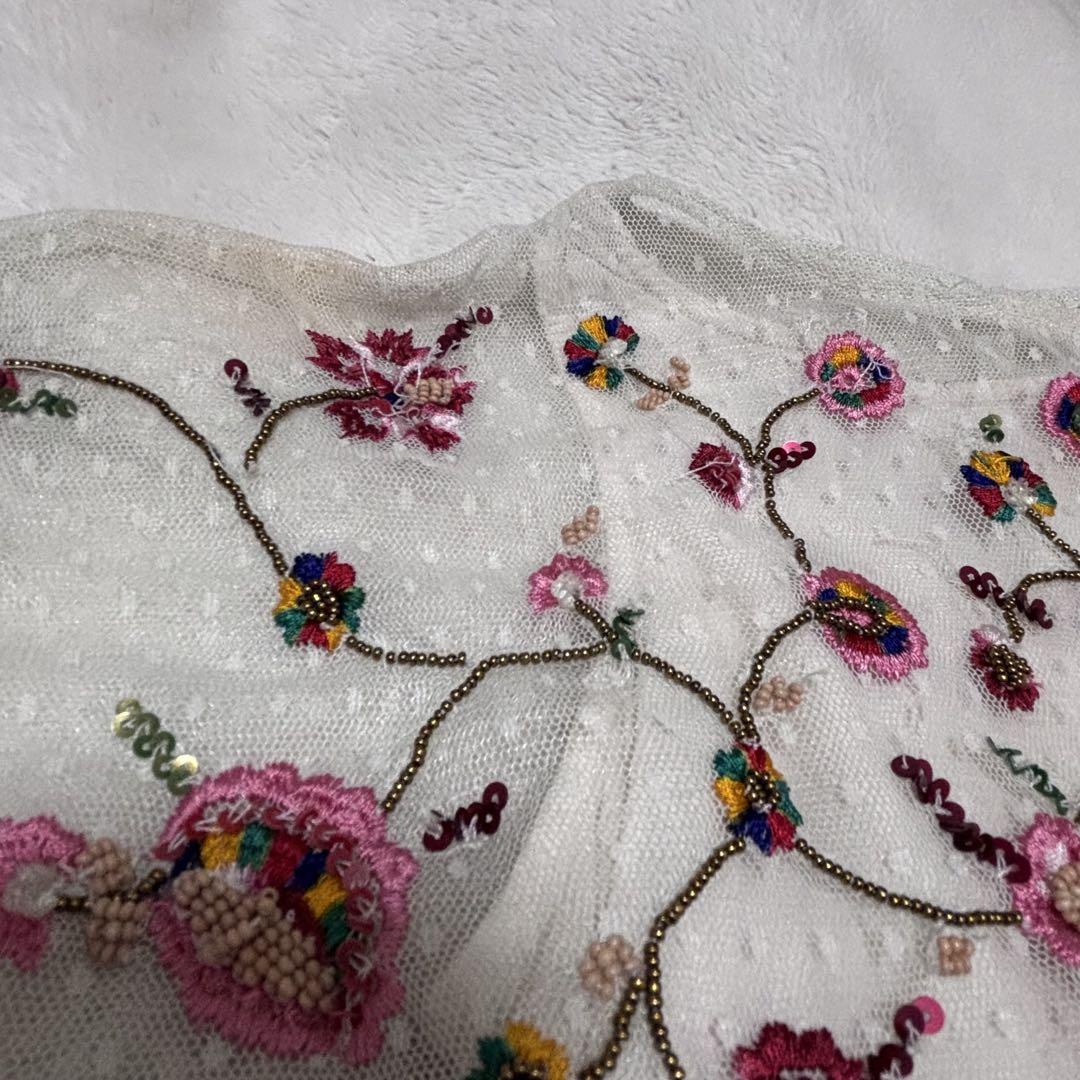 ☆ZARA☆ザラ 白 花 刺繍 ワンピース ロングワンピース マキシ