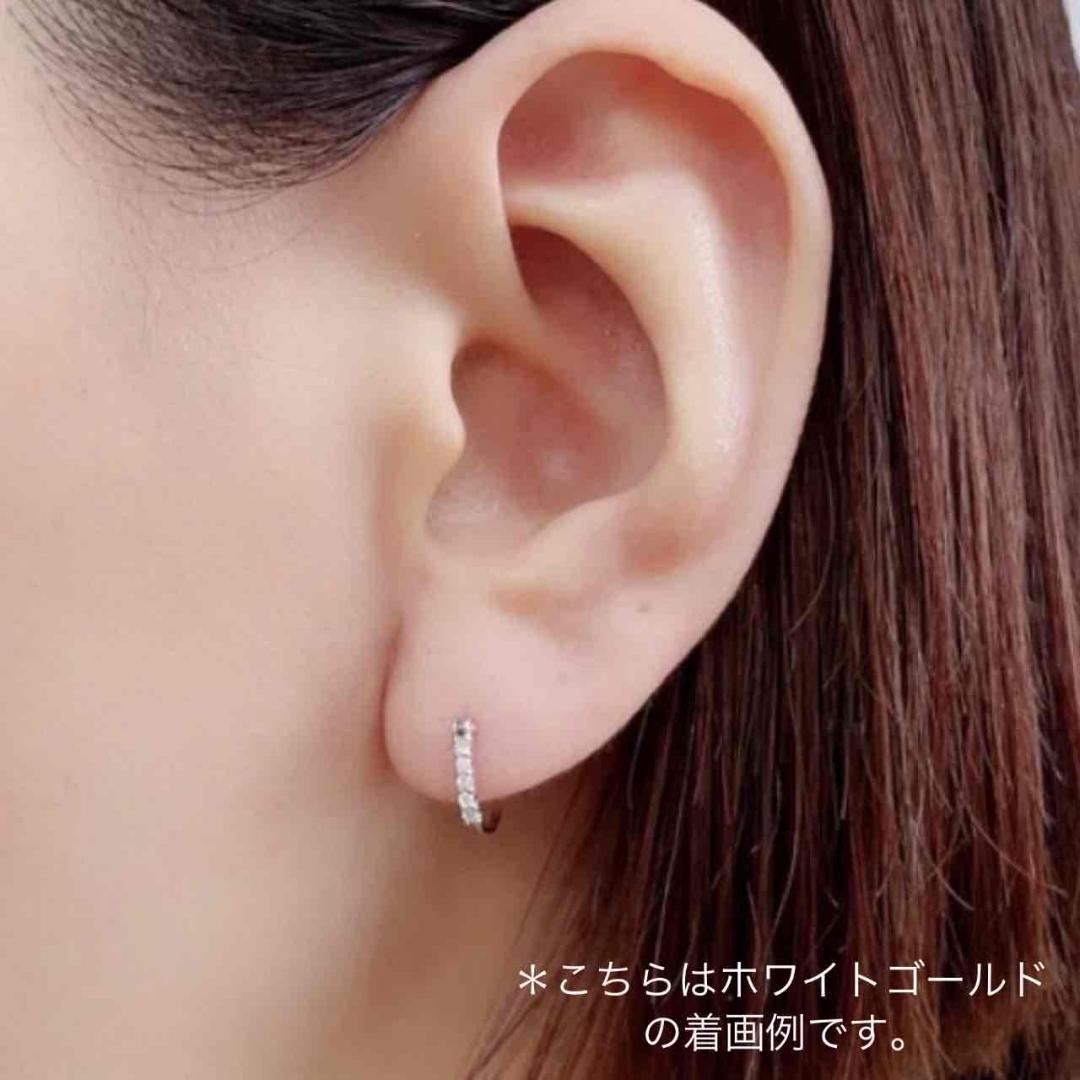 天然ダイヤモンド ハーフエタニティピアス】イエローゴールド K10刻印入新品！