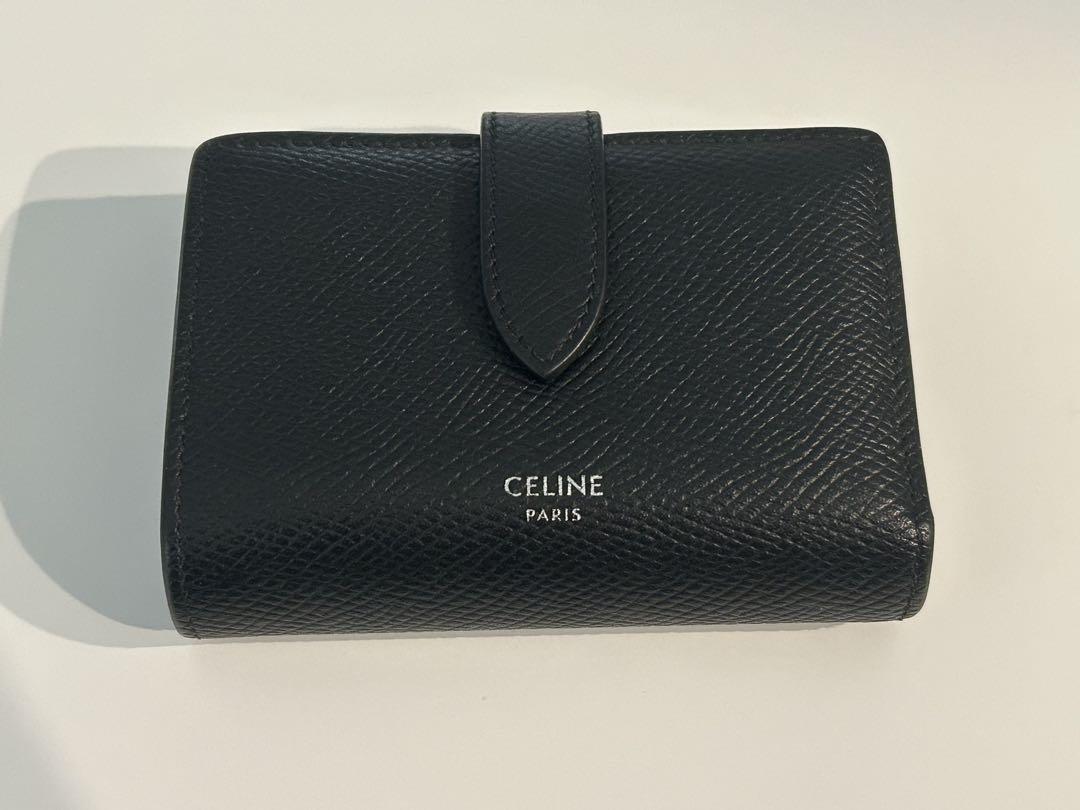 【値下げ】CELINE ブラックレザー 三つ折り財布 CELINE ブラック レザー 三つ折り財布 メンズ
