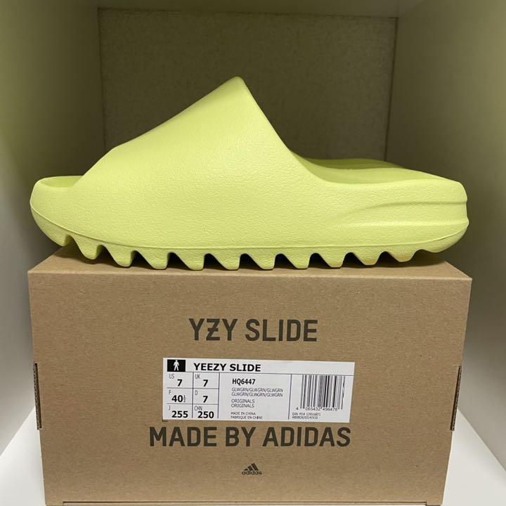 adidas yeezy slide glow green 25.5cm