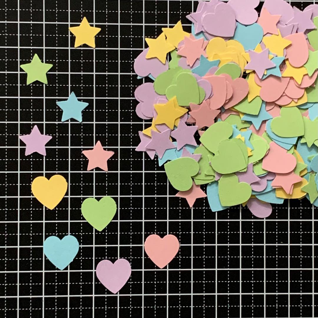 クラフトパンチ ペーパークラフト ＊星ハートパステルカラー