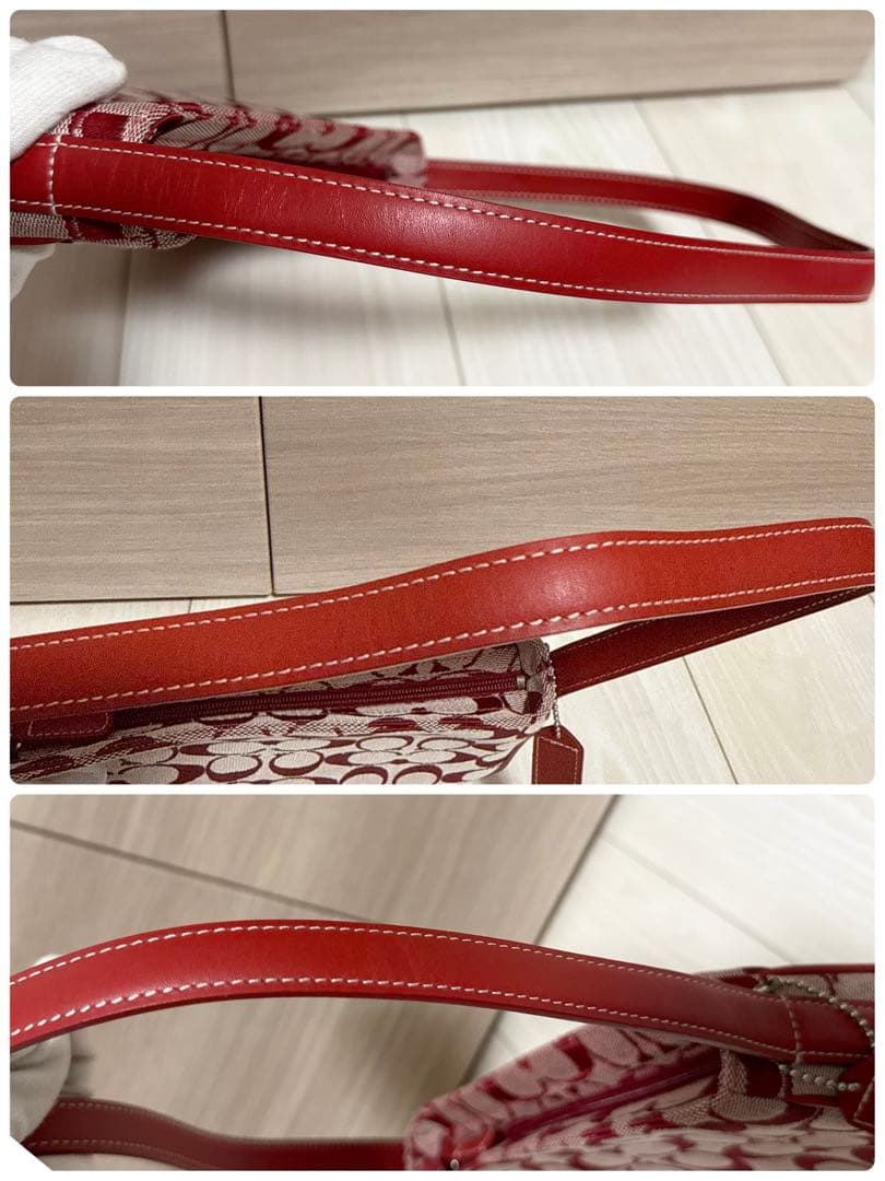 【美品】COACH Signature Accessory Pouch Red 【美品】COACH Signature Accessory Pouch Red