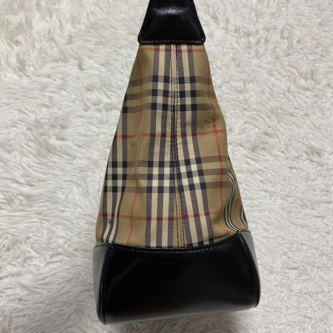 90s BURBERRY バーバリー ハンドバッグ シャドーホース キャメル