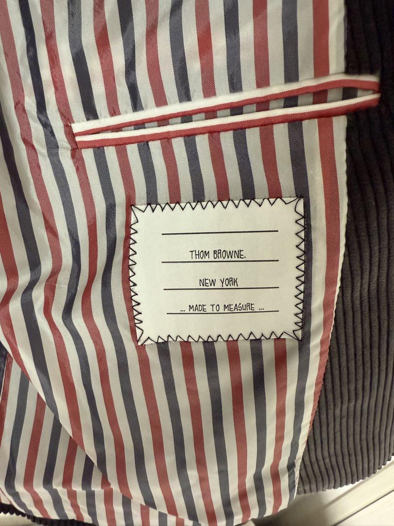 THOM BROWNE. グレー コーデュロイ テーラードジャケット