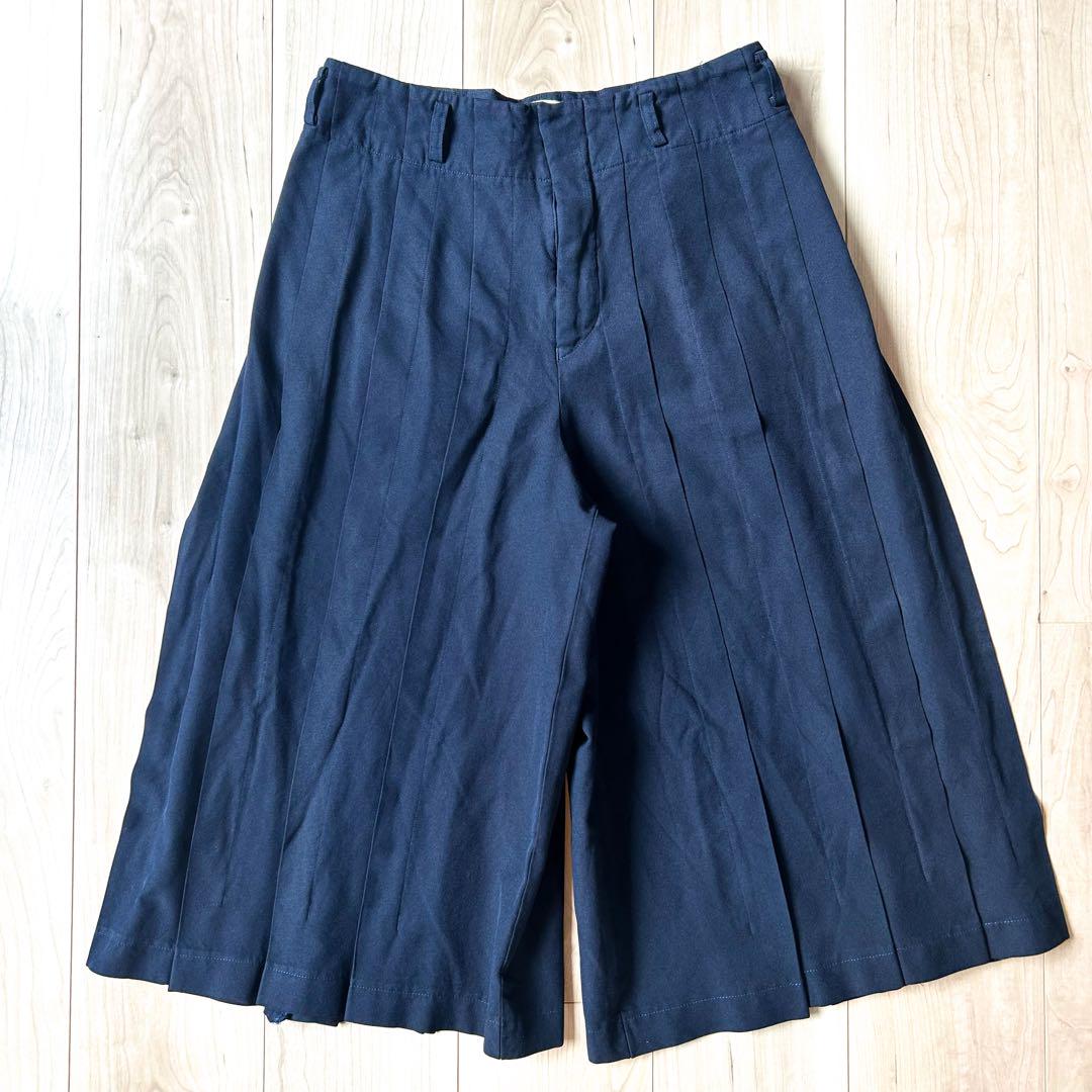 当社の COMME コムコム des XS 紺 ポリ縮絨キュロットパンツ GARCONS パンツ