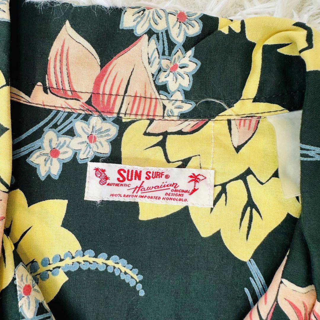Sun Surf  サンサーフ アロハシャツ 半袖 オープンカラー 花柄 L相当