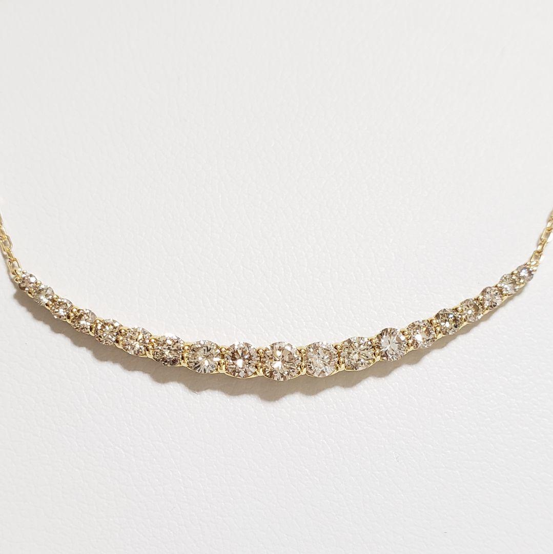 大ぶり☆1.00ct K18天然ダイヤモンドスマイルネックレス 新品