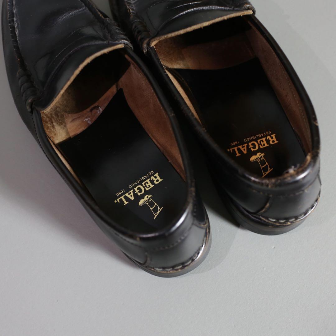 雰囲気◎ REGAL Leather Coin Loafers Black