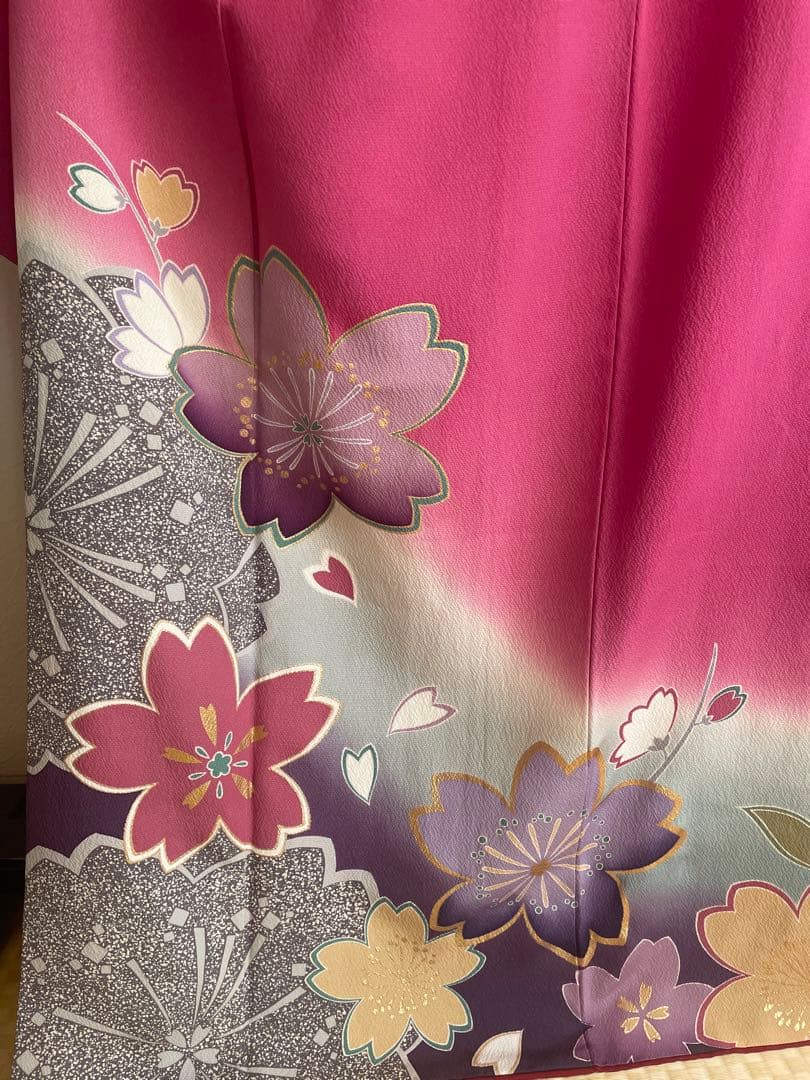 美品 正絹 ピンク紫色 振袖 美品 正絹 ピンク紫色 振袖