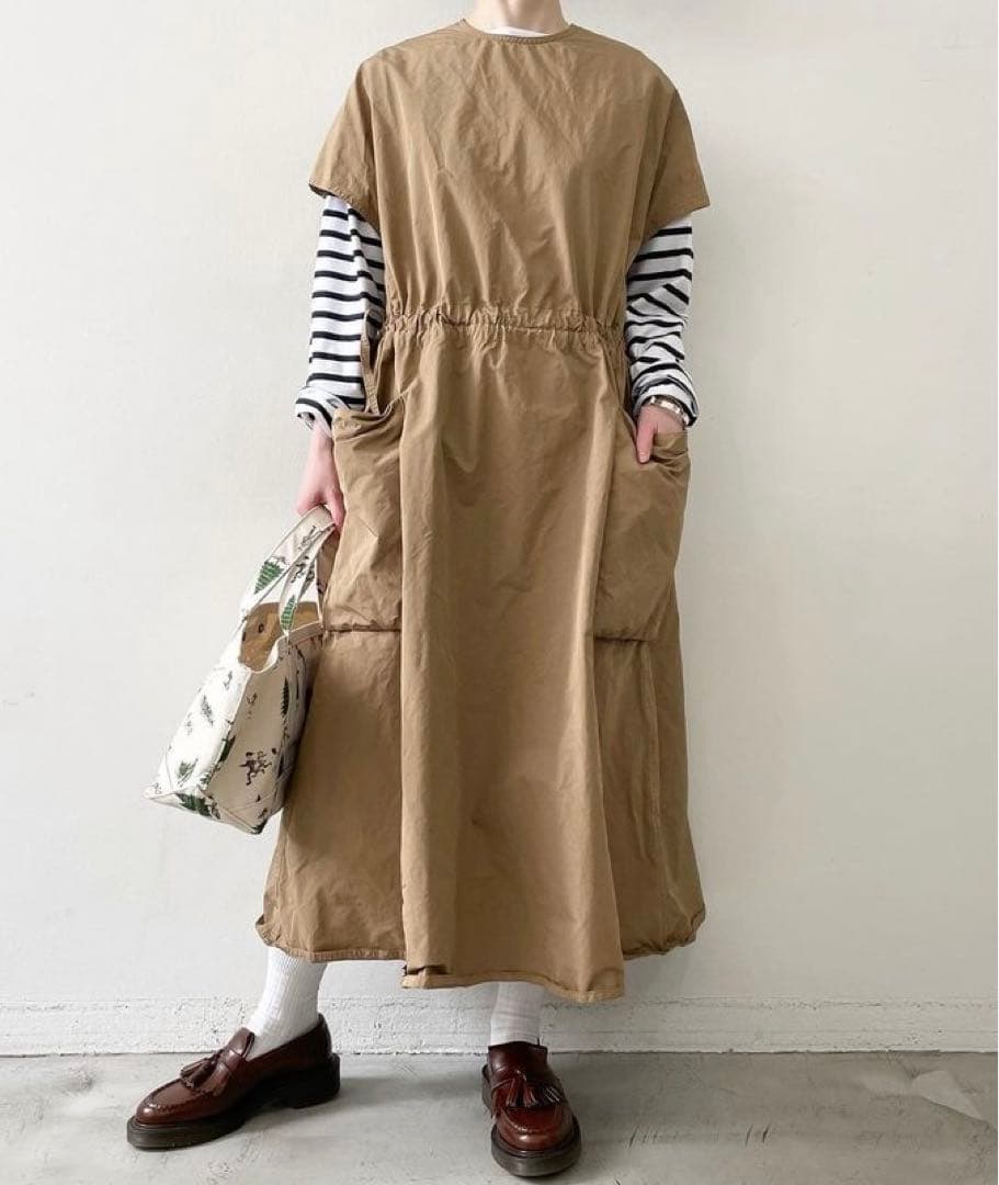 ✨美品✨ オールドマンズテーラー　ガーメントダイポケットドレス　ベージュ