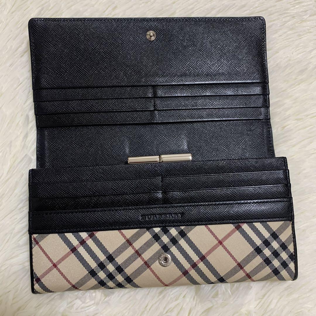 ✨極美品✨ BURBERRY 長財布 ノバチェック がま口 プレート 折り財布