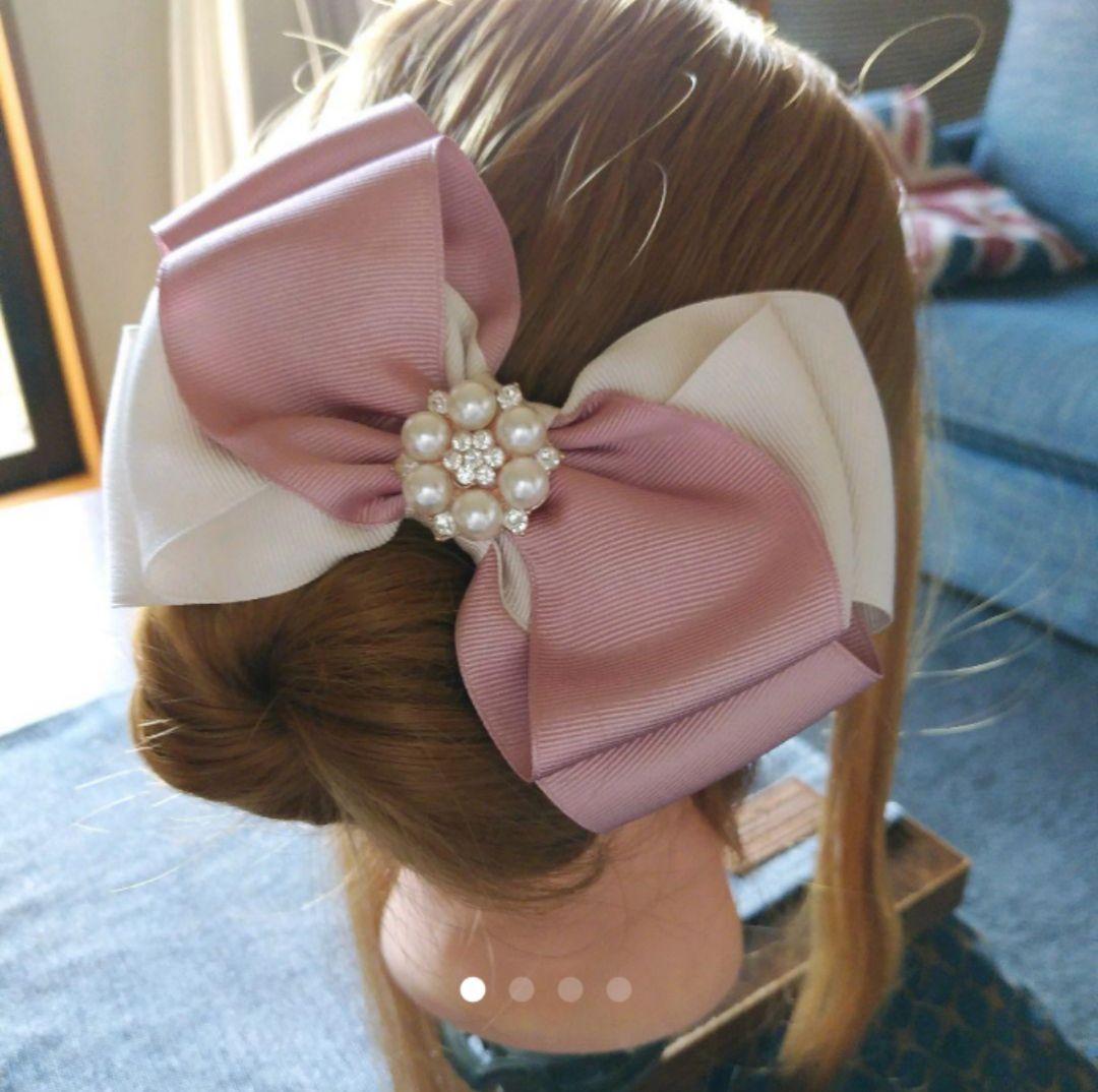 プロではご╆ 詩空様♡ ヘアクリップ ピンクグレージュ 1DowO-m44084142475 B-09 オリジナルリボン ✬えてくださ