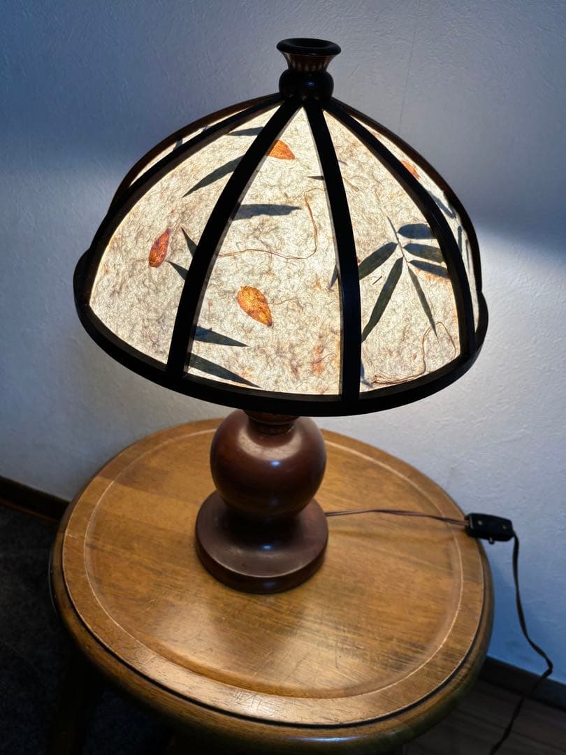 鳥取民芸　吉田璋也　デザイン 木製　電気スタンド　民藝　卓上スタンド　ランプシェード　照明