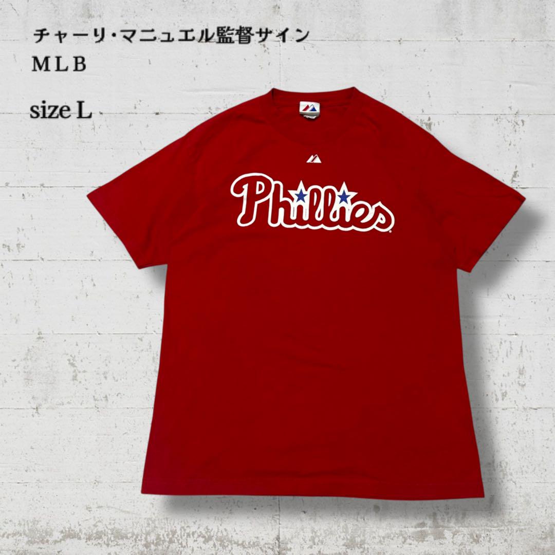 希少MLBフィリーズT2010年製チャーリーマニュエル監督サイン41 F648
