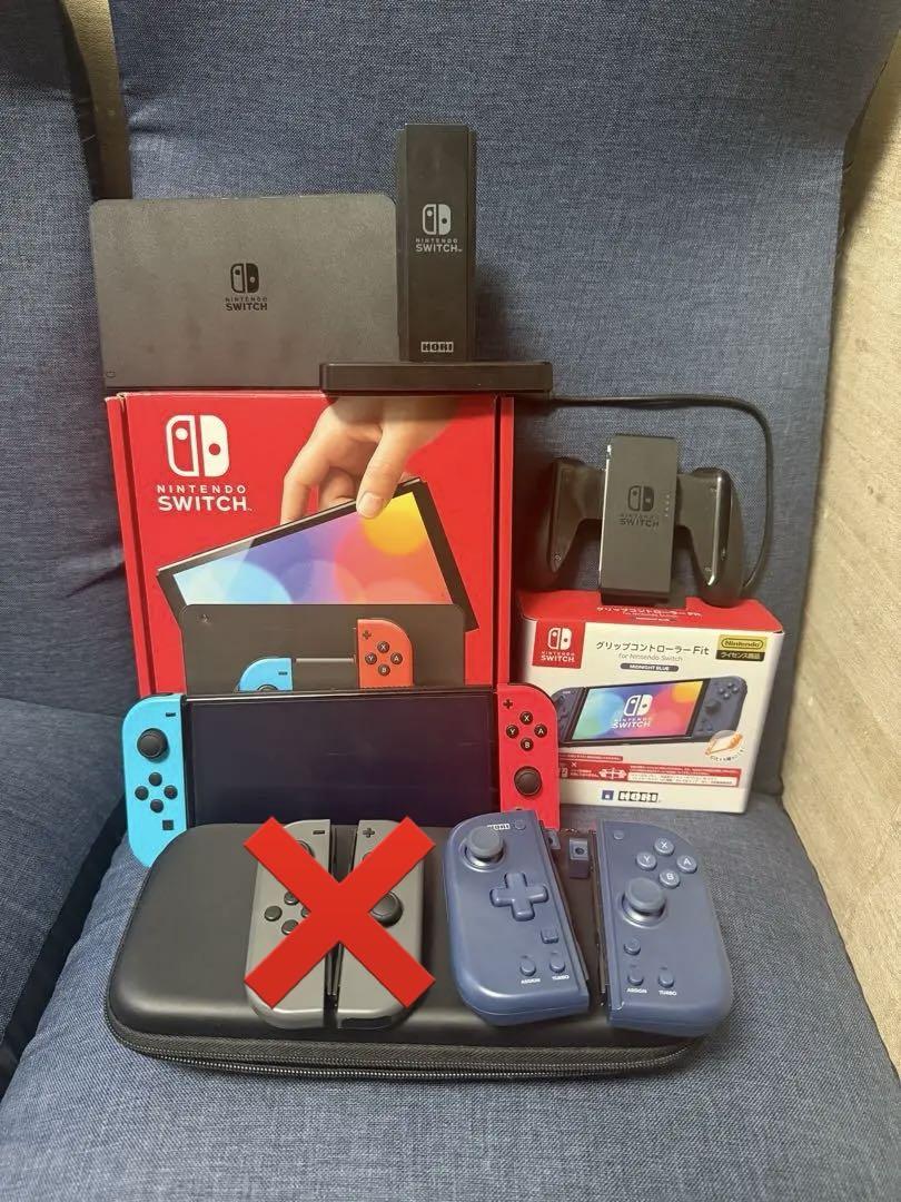 状態良好　Nintendo Switch 本体 有機EL 赤、青　付属品多数
