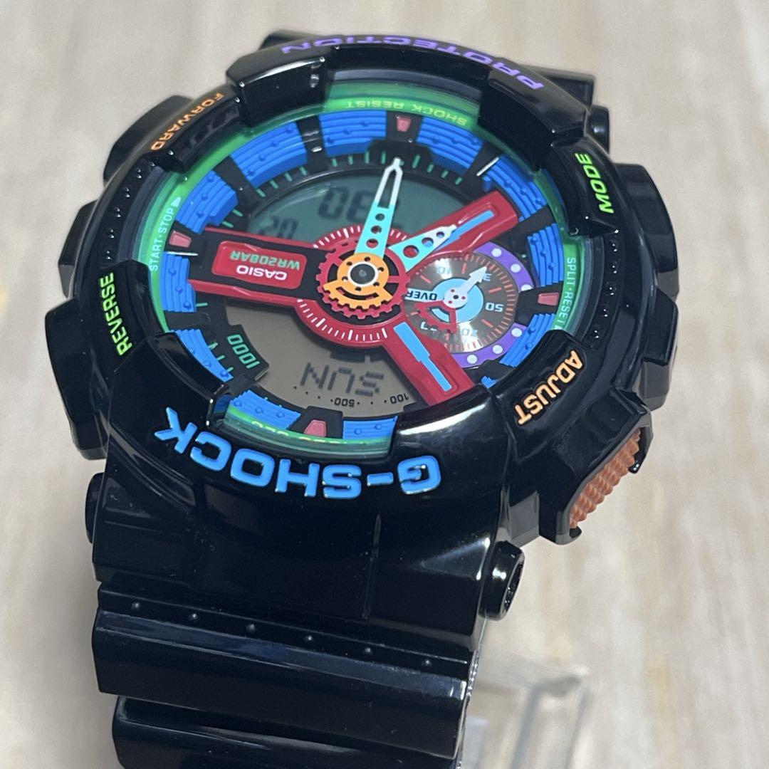【外装新品に交換済】G-SHOCK GA-110MC-1AJFクレイジーカラーズ