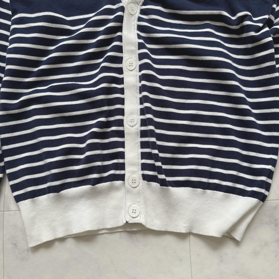 BEAMS GOLF ボーダー カーディガン 紺 M メンズウェア