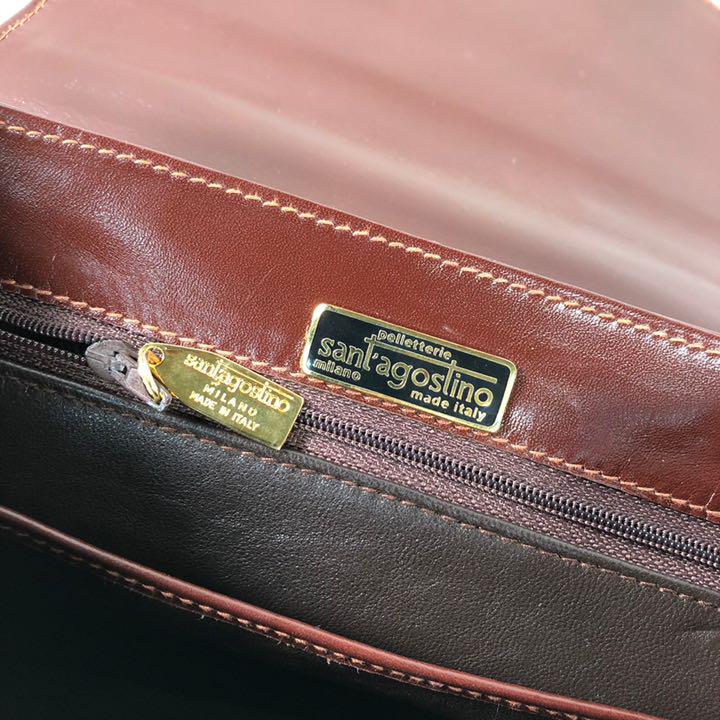すのですぐ SANTAGOSTINO レザー ハンドバッグ wqOc6-m44096686872 サンタゴスティーノ クロコ型押し ↉バッグ