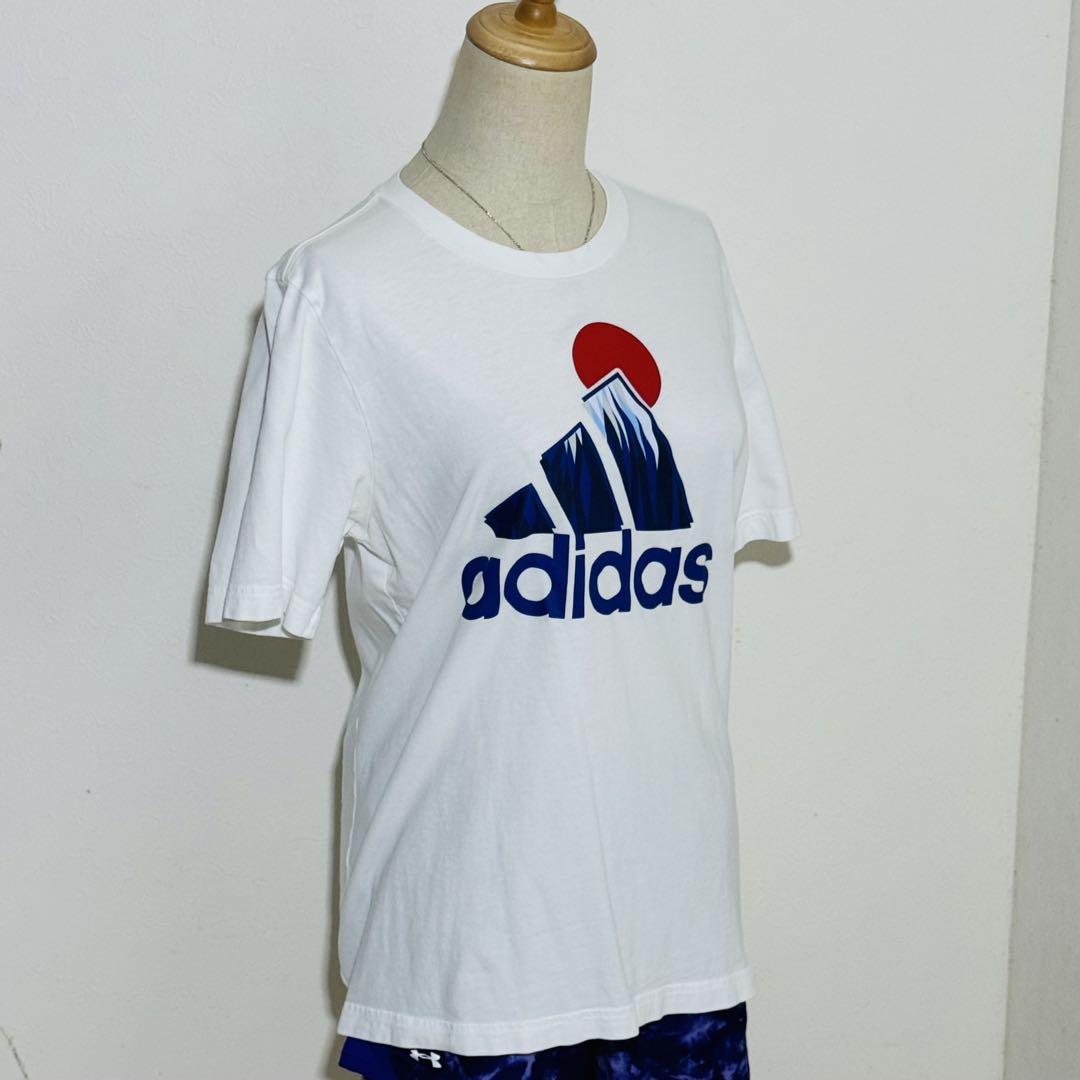 アディダス 半袖Tシャツ 富士山 男女兼用ロゴ スポーツクルー