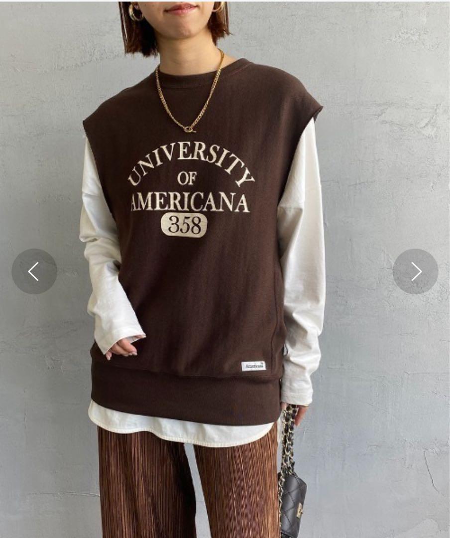 AMERICANA ×JEANS FACTRY ノースリーブトップス ブラウン