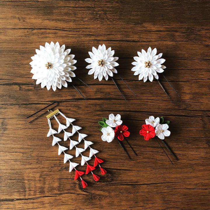 純白の花嫁かんざし