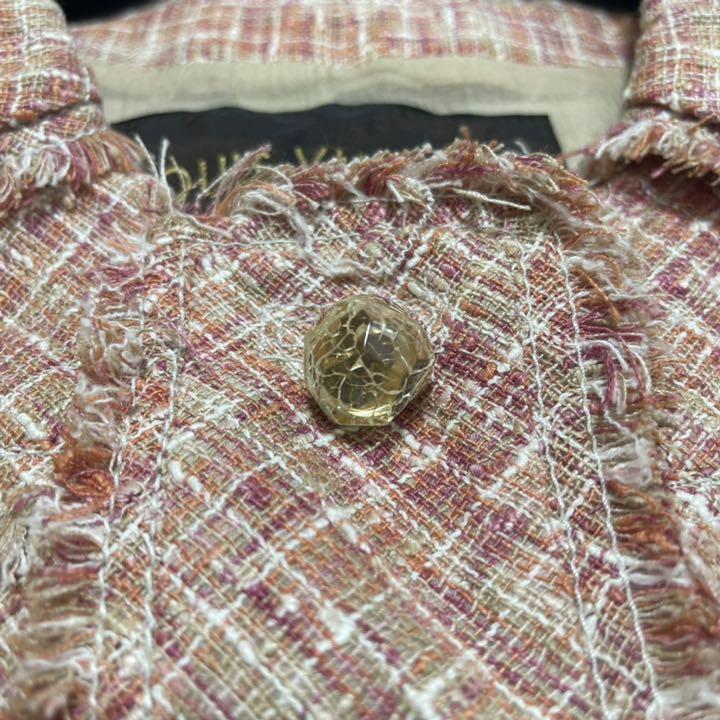 在庫低価 極美品⭐️ルイヴィトン ツイードジャケット フリンジ ピンク シルク100% 38 4XVjC-m44117121935 最安値定番
