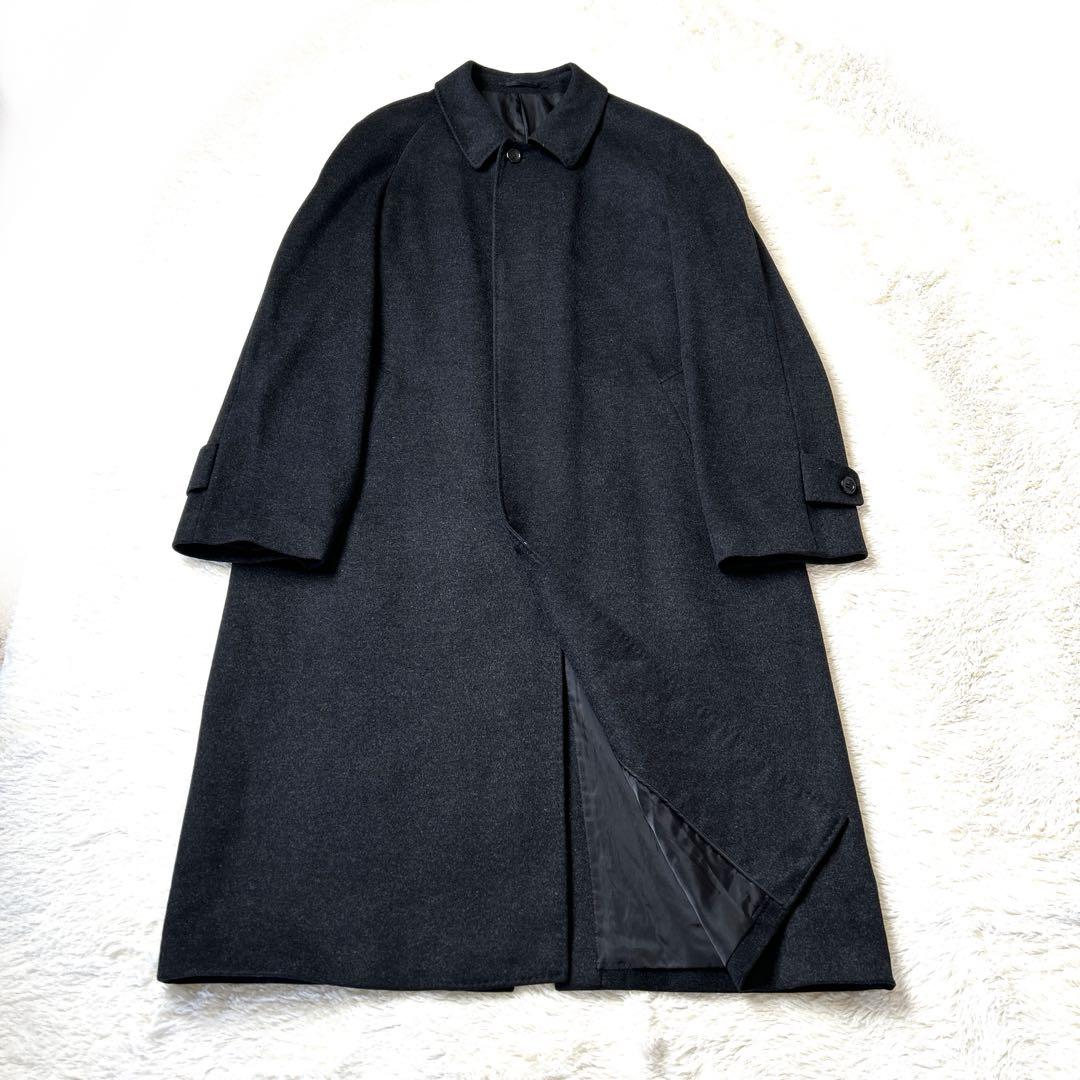 大きいサイズ カシミヤ100% ステンカラー ロングコート 2XL