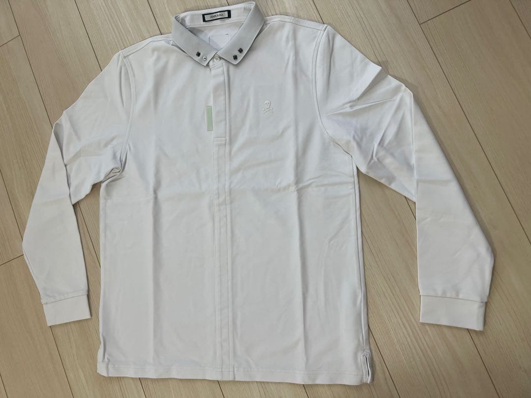 MARK LONA ホワイト長袖ポロシャツ サイズ48 LL MARK LONA
