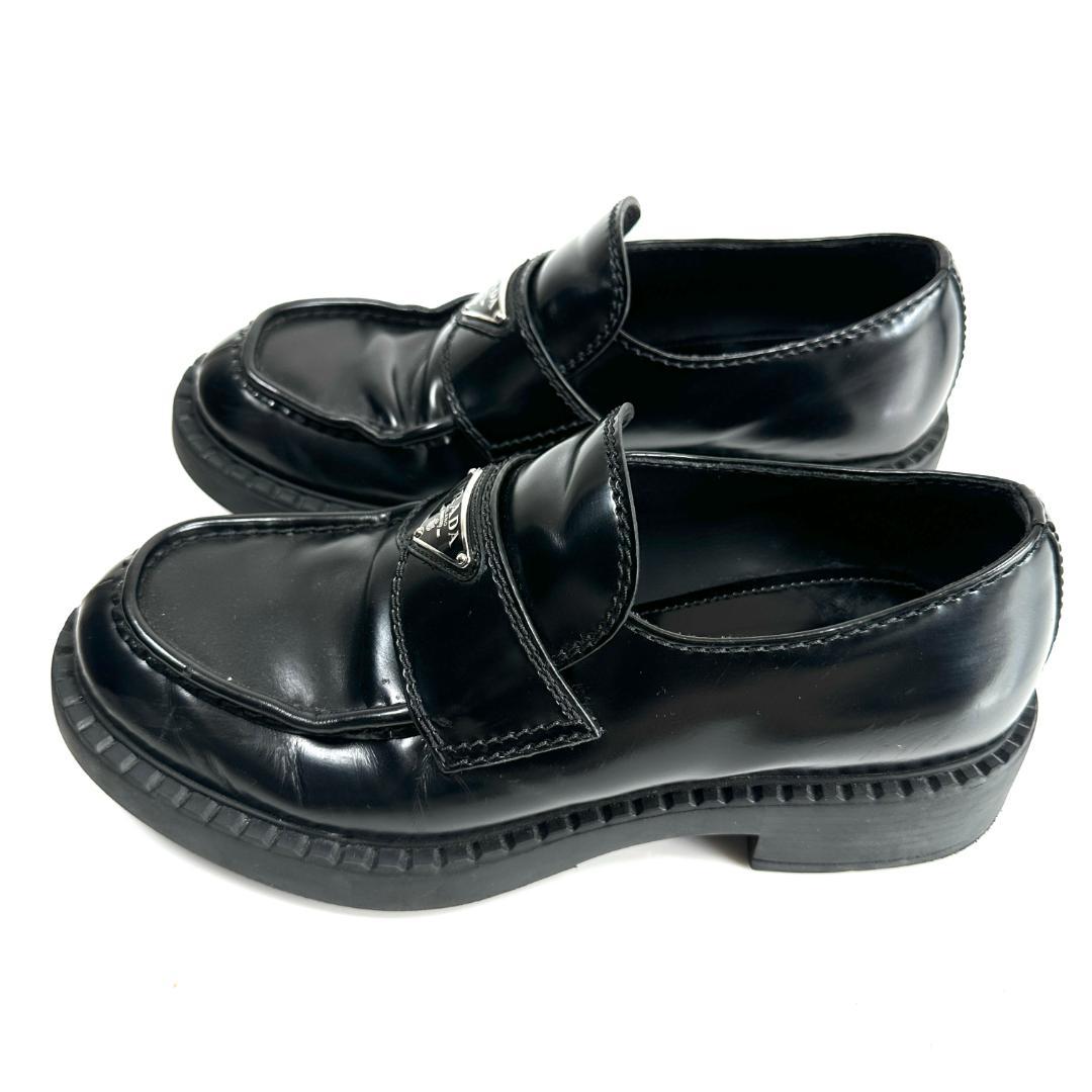 【正規品】PRADA Chocolate Brushed Loafers 7.5